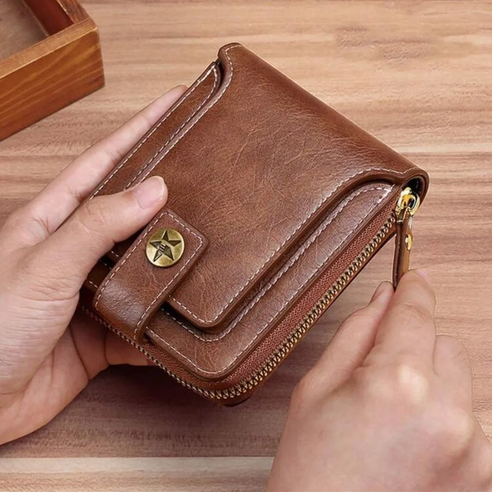 Men's Short Wallet, European And American Fashion Retro Multifunctional Wallet